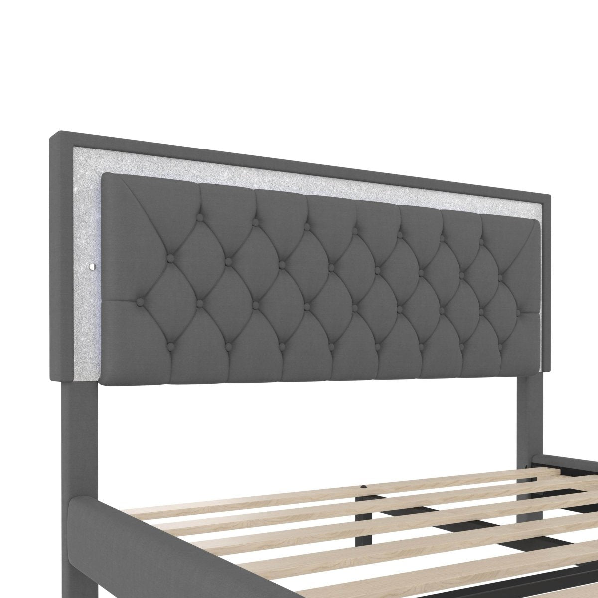 3-Piece Upholstered Platform Bed Frame With LED Lights - Sleep Galleria