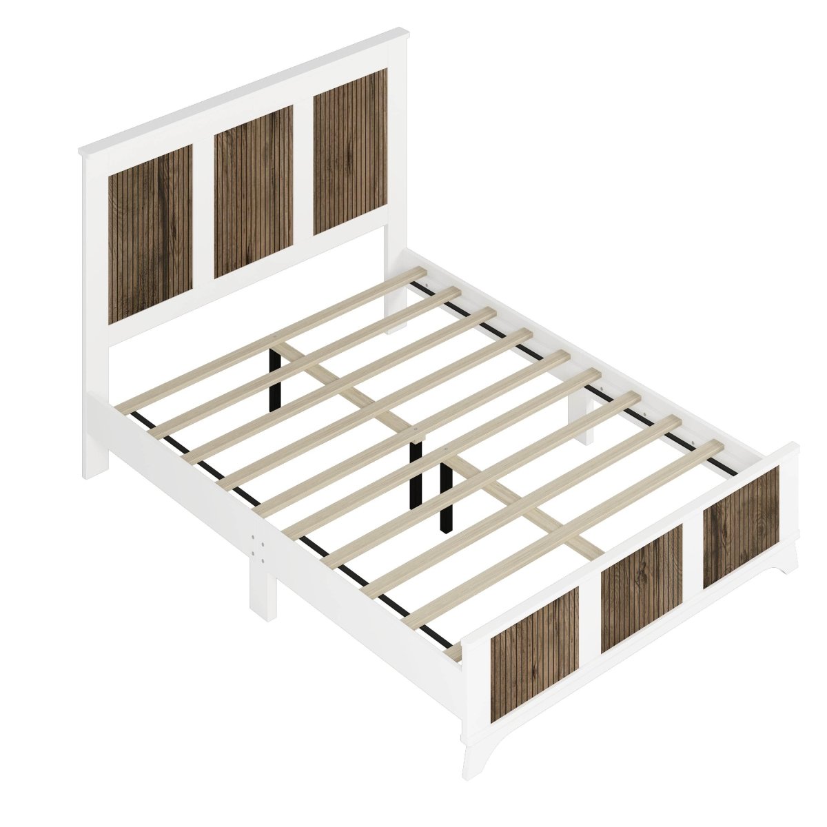 4-Piece White Farmhouse Platform Bed Set With Storage - Sleep Galleria