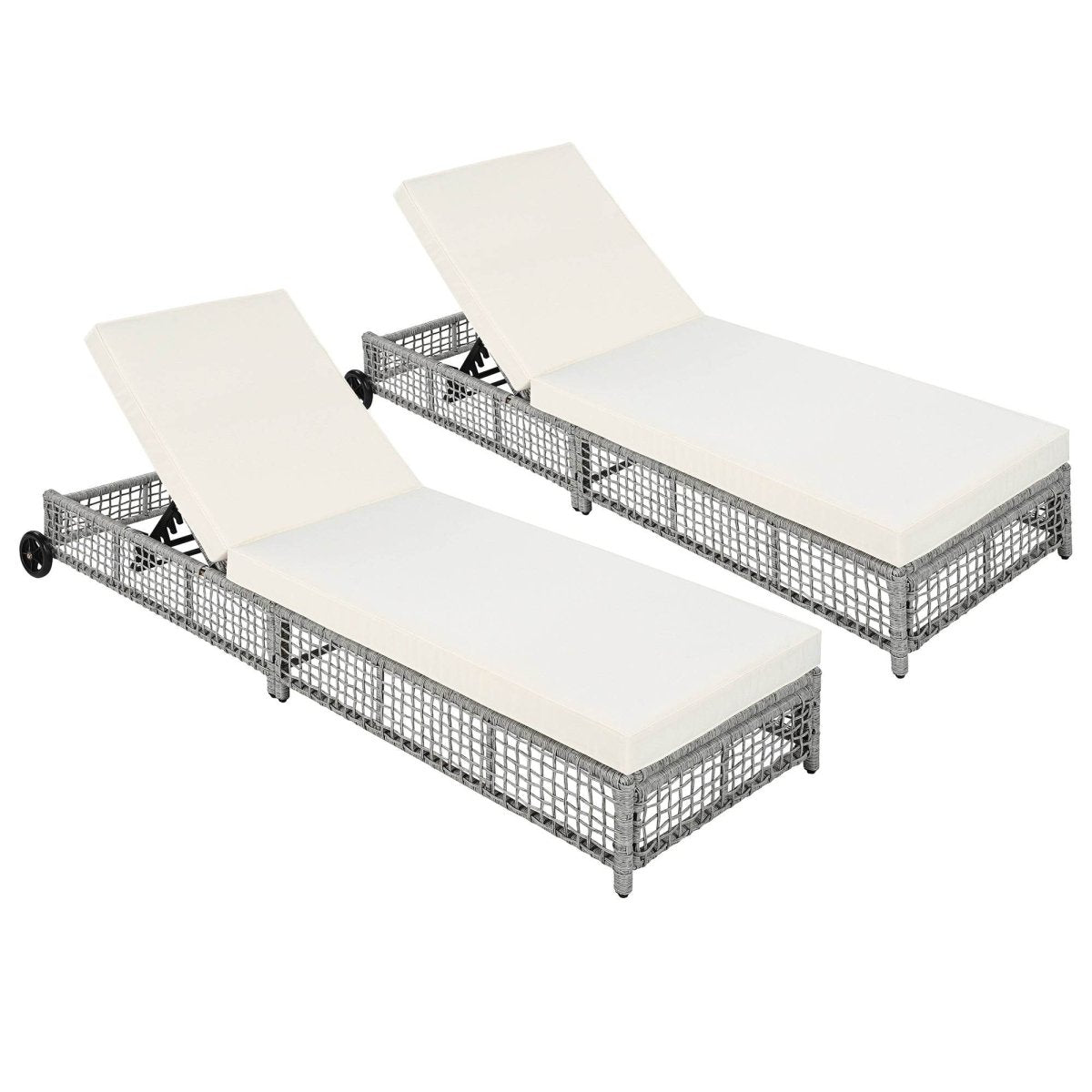 Adjustable 5-Position Backrest Outdoor Rattan Lounge Chair - Sleep Galleria