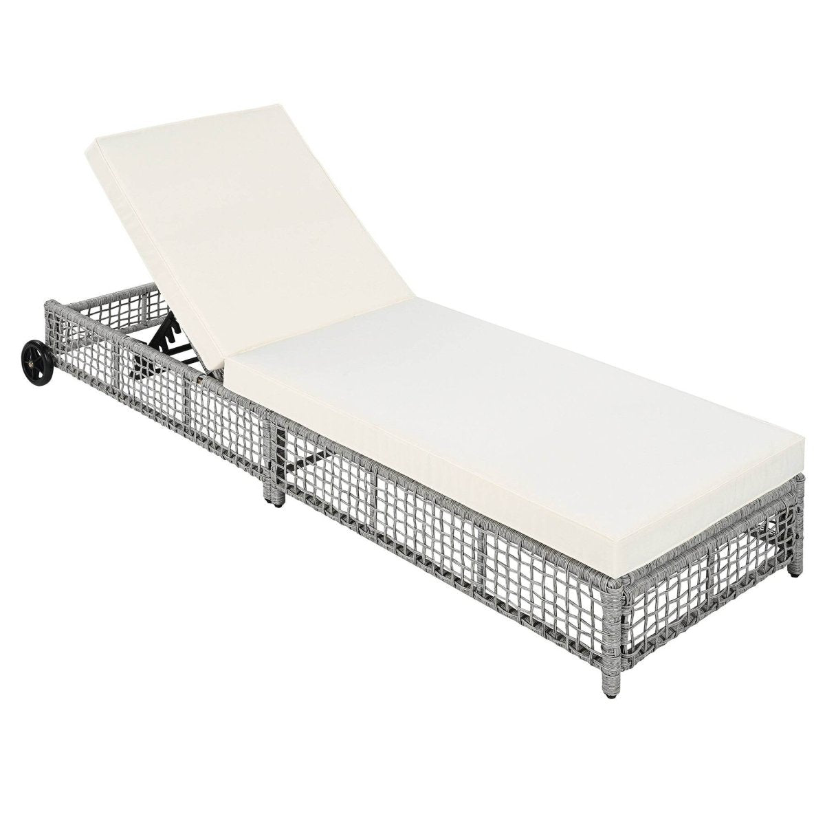 Adjustable 5-Position Backrest Outdoor Rattan Lounge Chair - Sleep Galleria