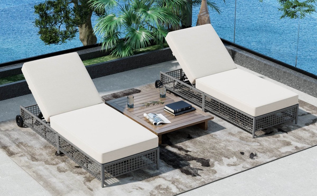 Adjustable 5-Position Backrest Outdoor Rattan Lounge Chair - Sleep Galleria