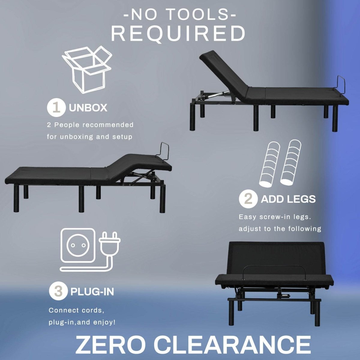 Adjustable Electric Bed Frame With Remote Control - Sleep Galleria