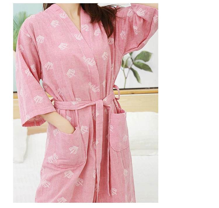 Breathable Cotton Half Sleeve Women’s Summer Robe - Sleep Galleria