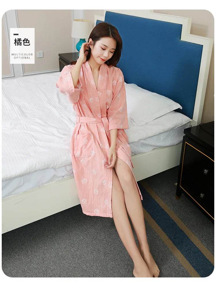 Breathable Cotton Half Sleeve Women’s Summer Robe - Sleep Galleria