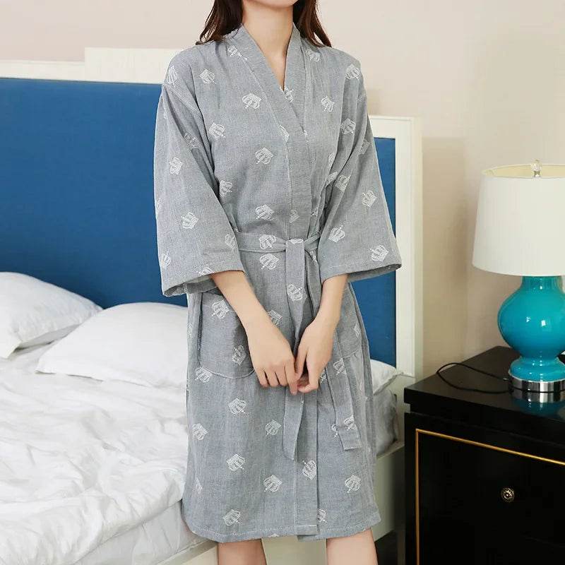Breathable Cotton Half Sleeve Women’s Summer Robe - Sleep Galleria