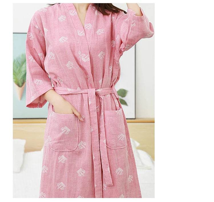 Breathable Cotton Half Sleeve Women’s Summer Robe - Sleep Galleria