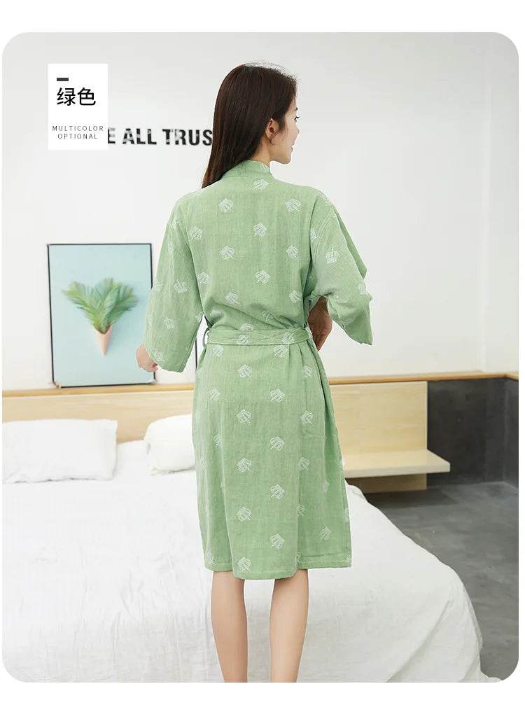 Breathable Cotton Half Sleeve Women’s Summer Robe - Sleep Galleria