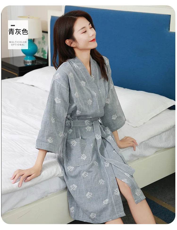 Breathable Cotton Half Sleeve Women’s Summer Robe - Sleep Galleria