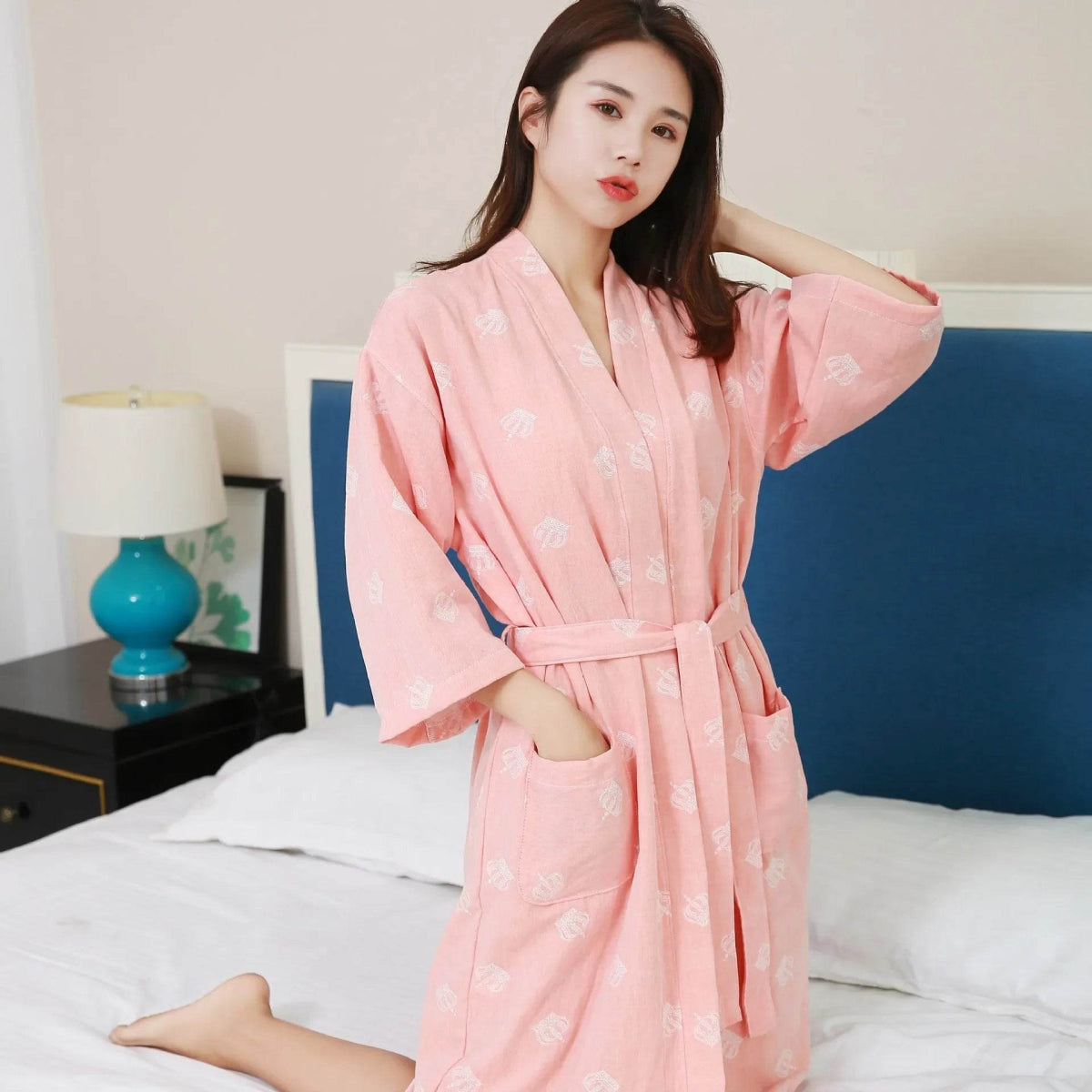 Breathable Cotton Half Sleeve Women’s Summer Robe - Sleep Galleria
