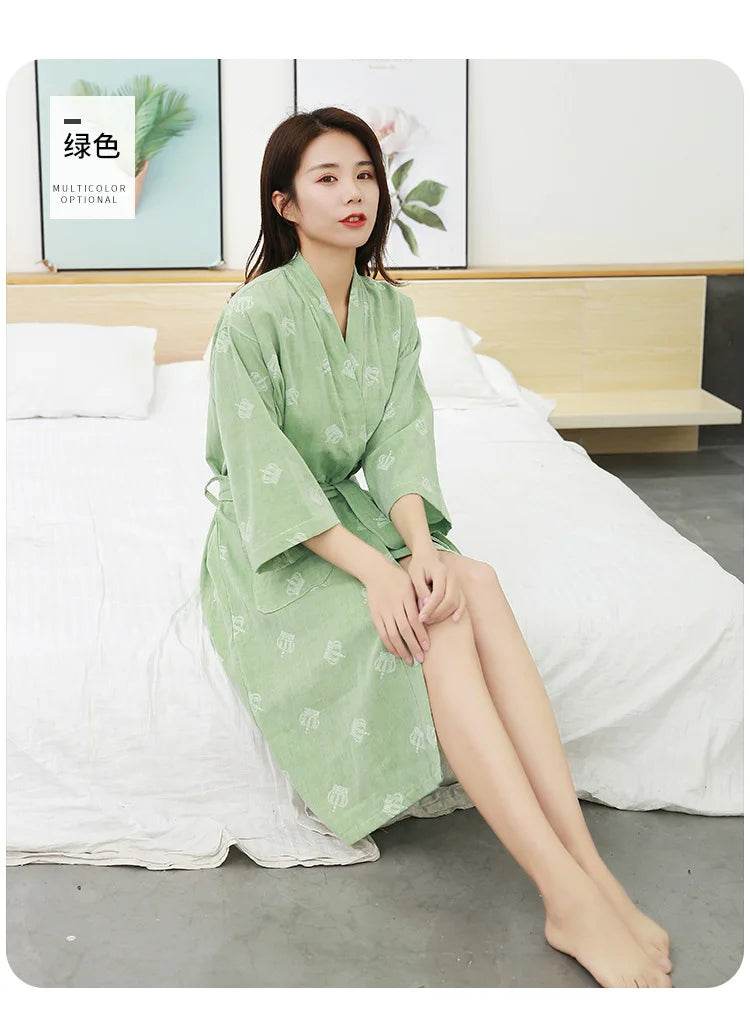 Breathable Cotton Half Sleeve Women’s Summer Robe - Sleep Galleria