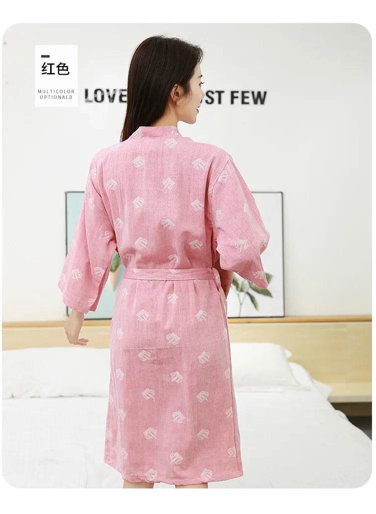Breathable Cotton Half Sleeve Women’s Summer Robe - Sleep Galleria