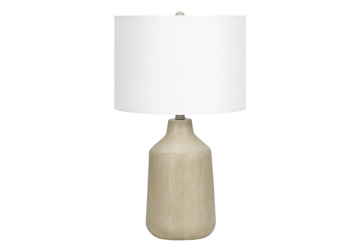 Contemporary Beige Concrete Table Lamp With Ivory Shade - Sleep Galleria