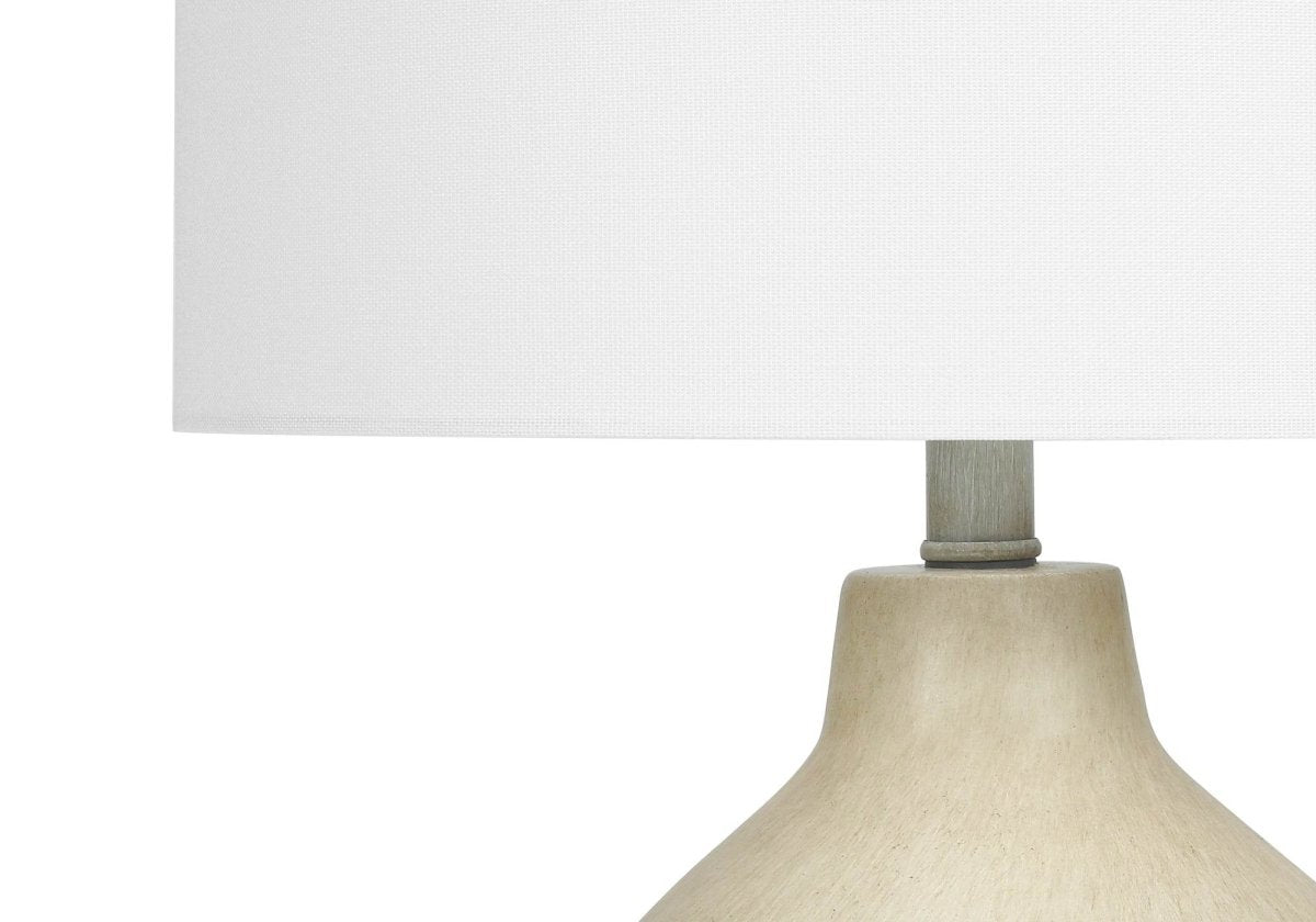 Contemporary Beige Concrete Table Lamp With Ivory Shade - Sleep Galleria