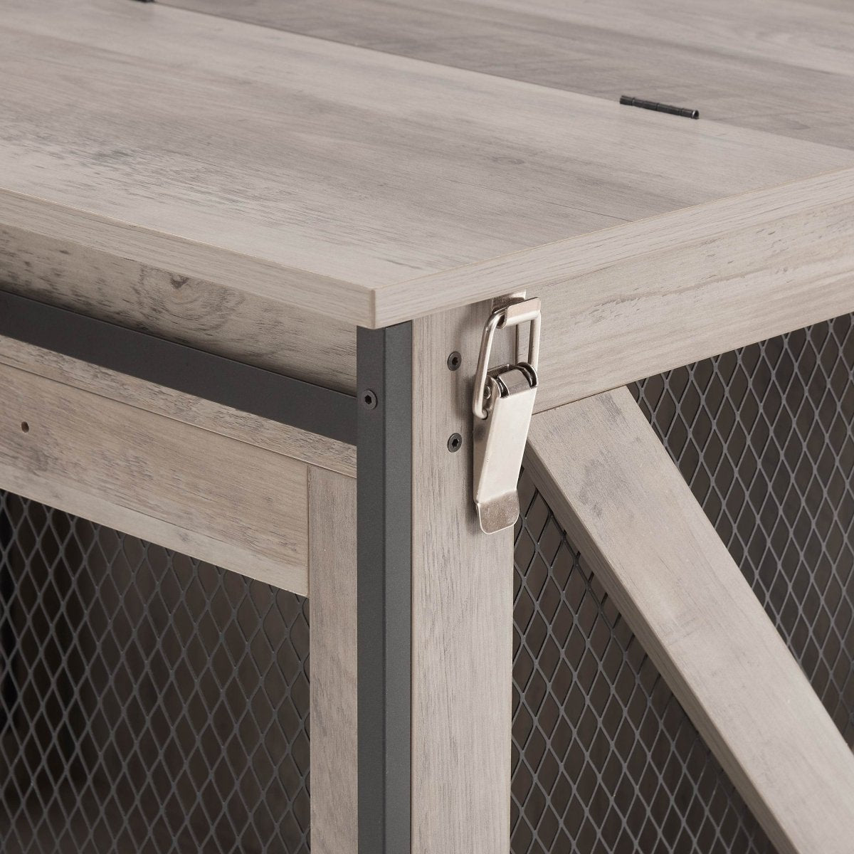 Farmhouse Wooden Dog Crate Furniture With Sliding Door - Sleep Galleria