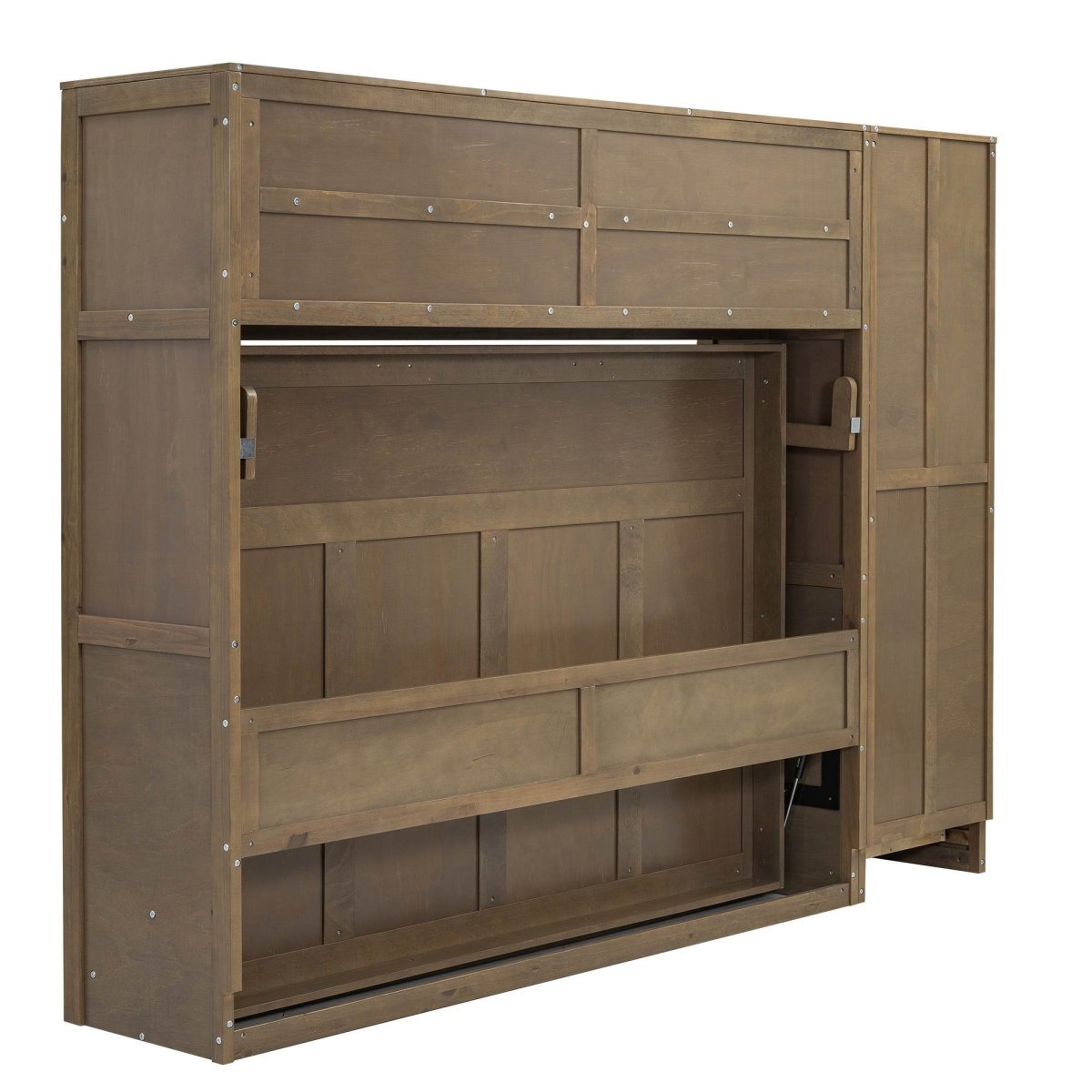 Full Size Antique Wood Murphy Bed With Storage - Sleep Galleria