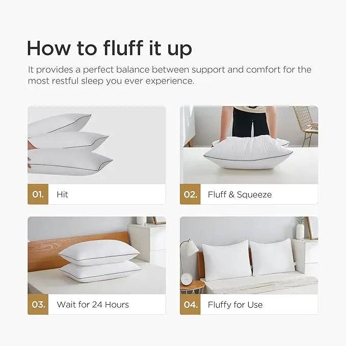 Luxury Cooling Bed Pillows with Breathable 3D Microfiber - Sleep Galleria