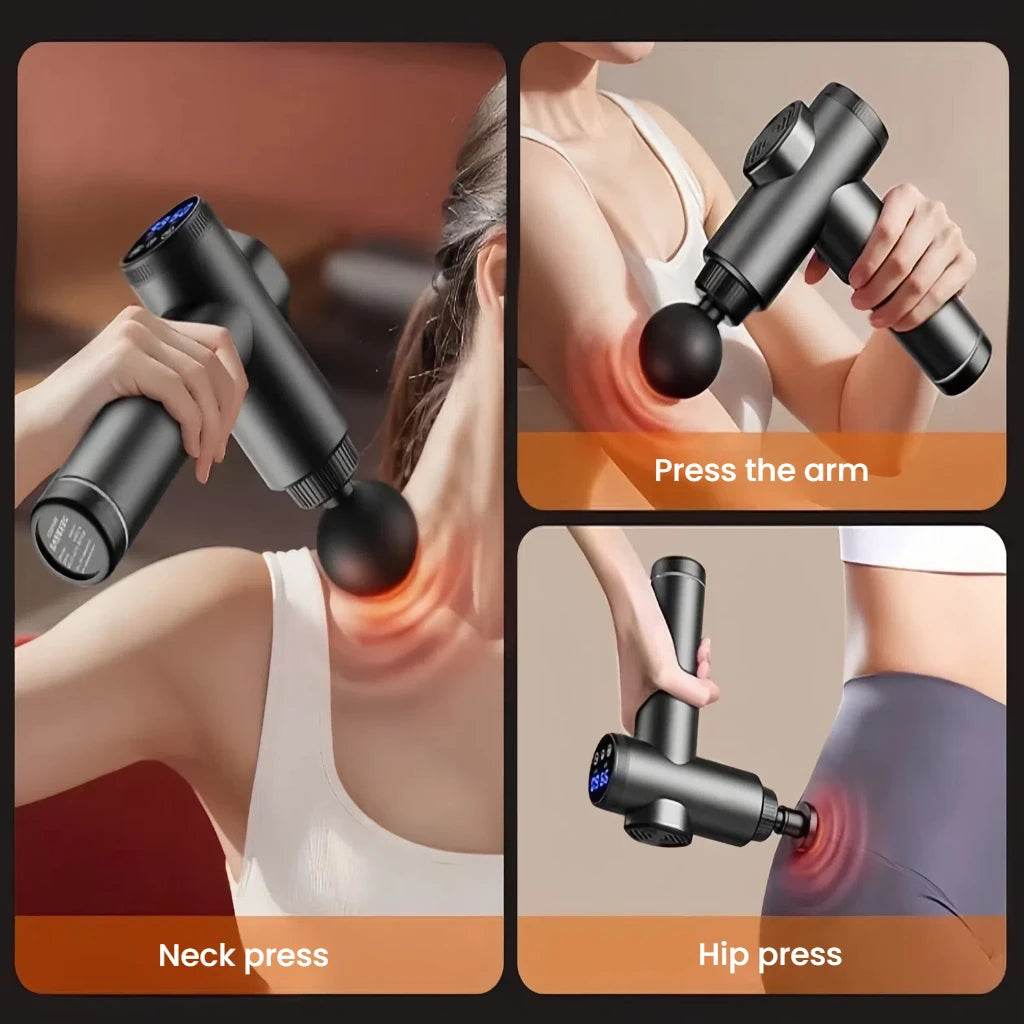 Massage Gun with LCD Touch Screen for Deep Muscle Recovery - Omega Lifestyles