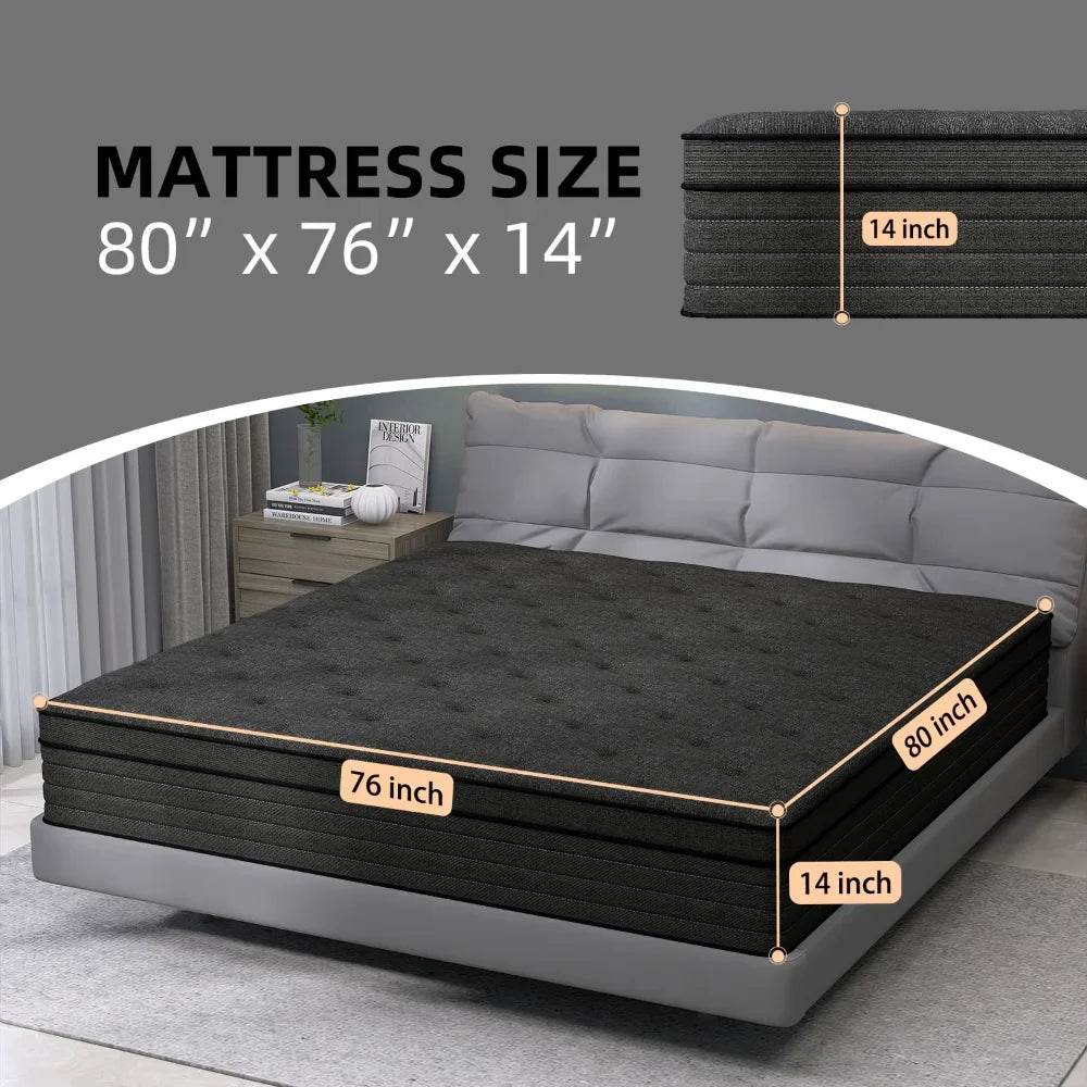 Medium Hybrid 14-Inch Gel-Infused Euro Top Mattress - Omega Lifestyles