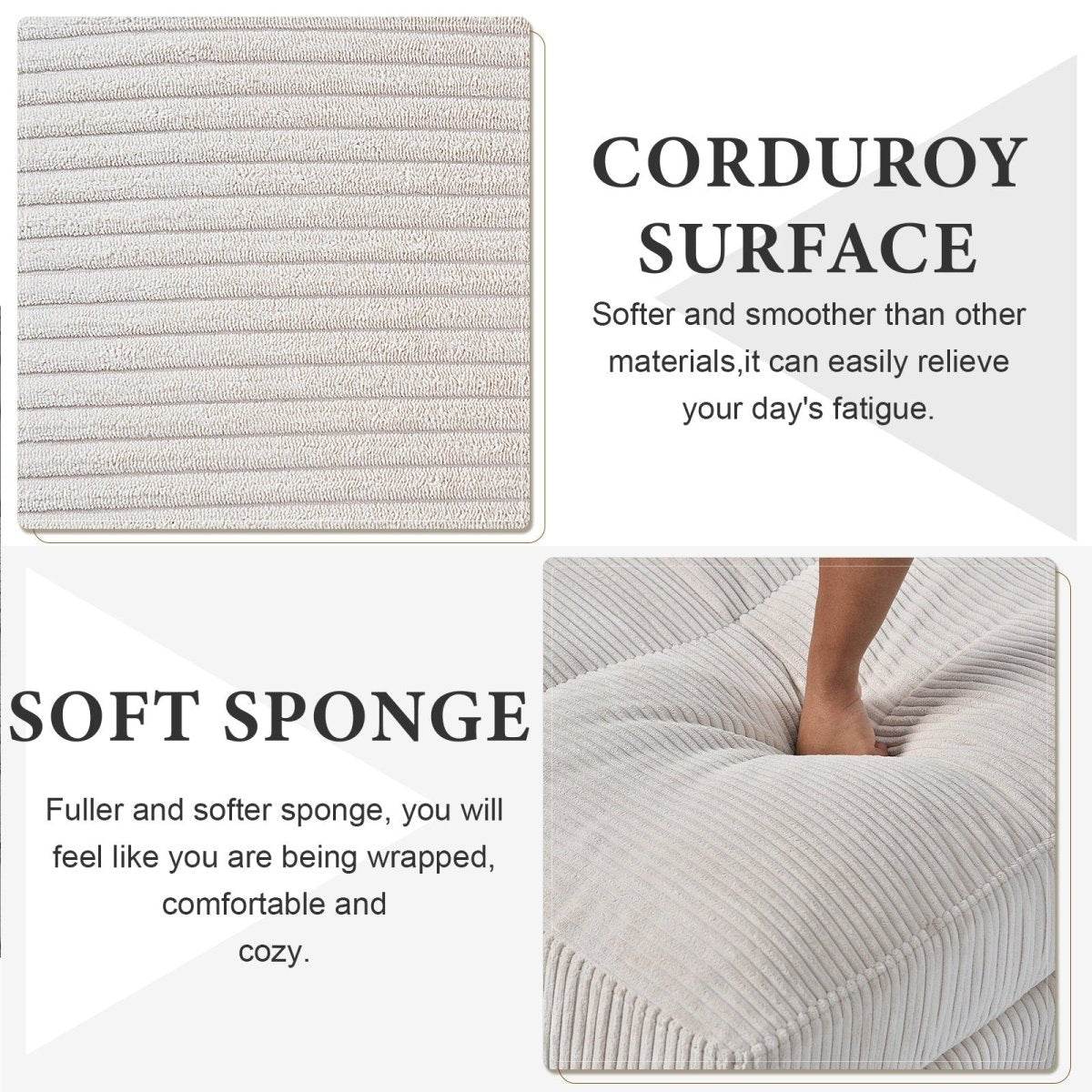 Mid-Century Modern Corduroy Modular Sectional Sofa - Sleep Galleria