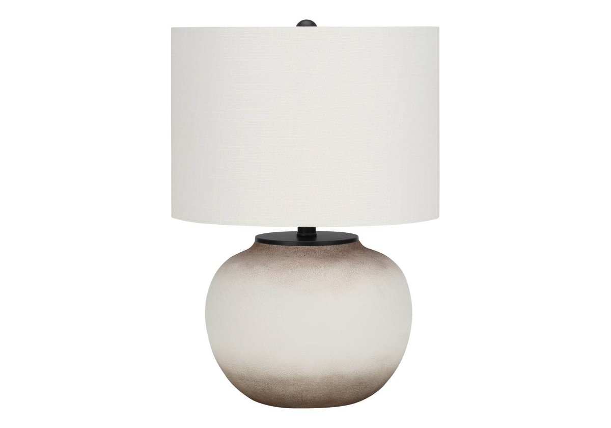 Modern Ceramic Table Lamp With Ivory Fabric Shade - Sleep Galleria