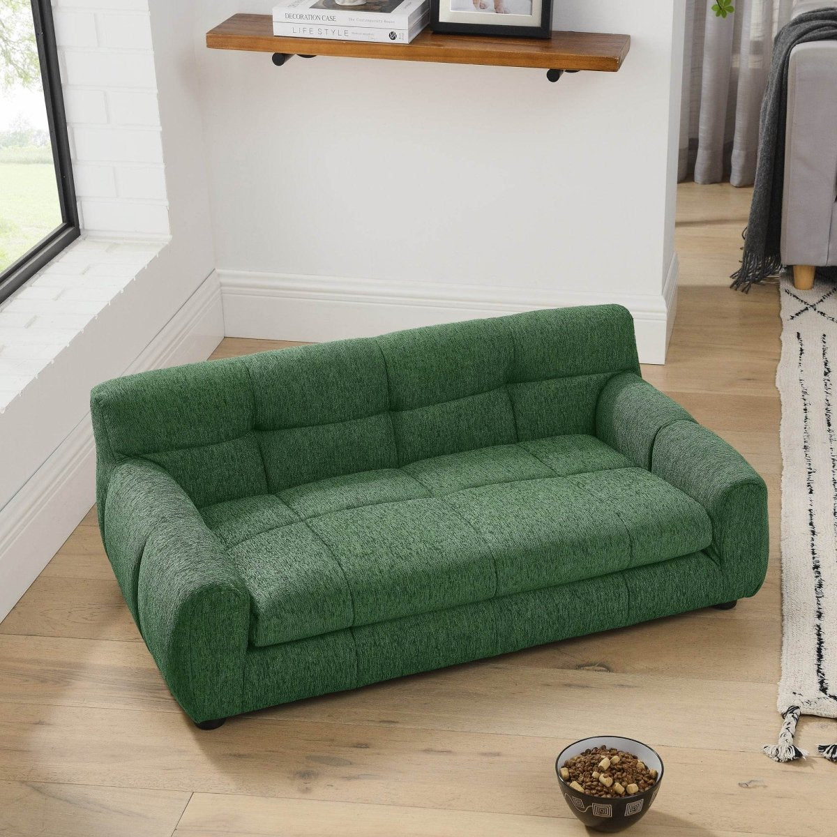 Modern Linen Upholstered Pet Sofa With Backrest - Sleep Galleria