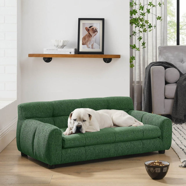 Modern Linen Upholstered Pet Sofa With Backrest - Omega Lifestyles
