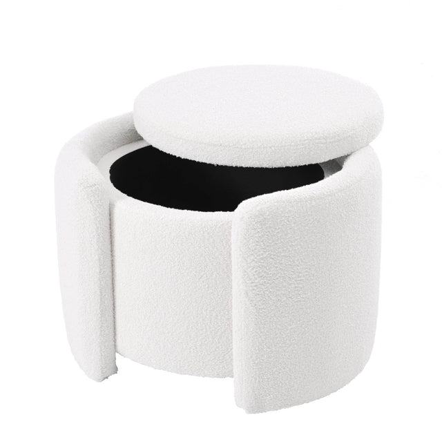 Multi-Functional Teddy Wool Storage Ottoman Stool - Omega Lifestyles