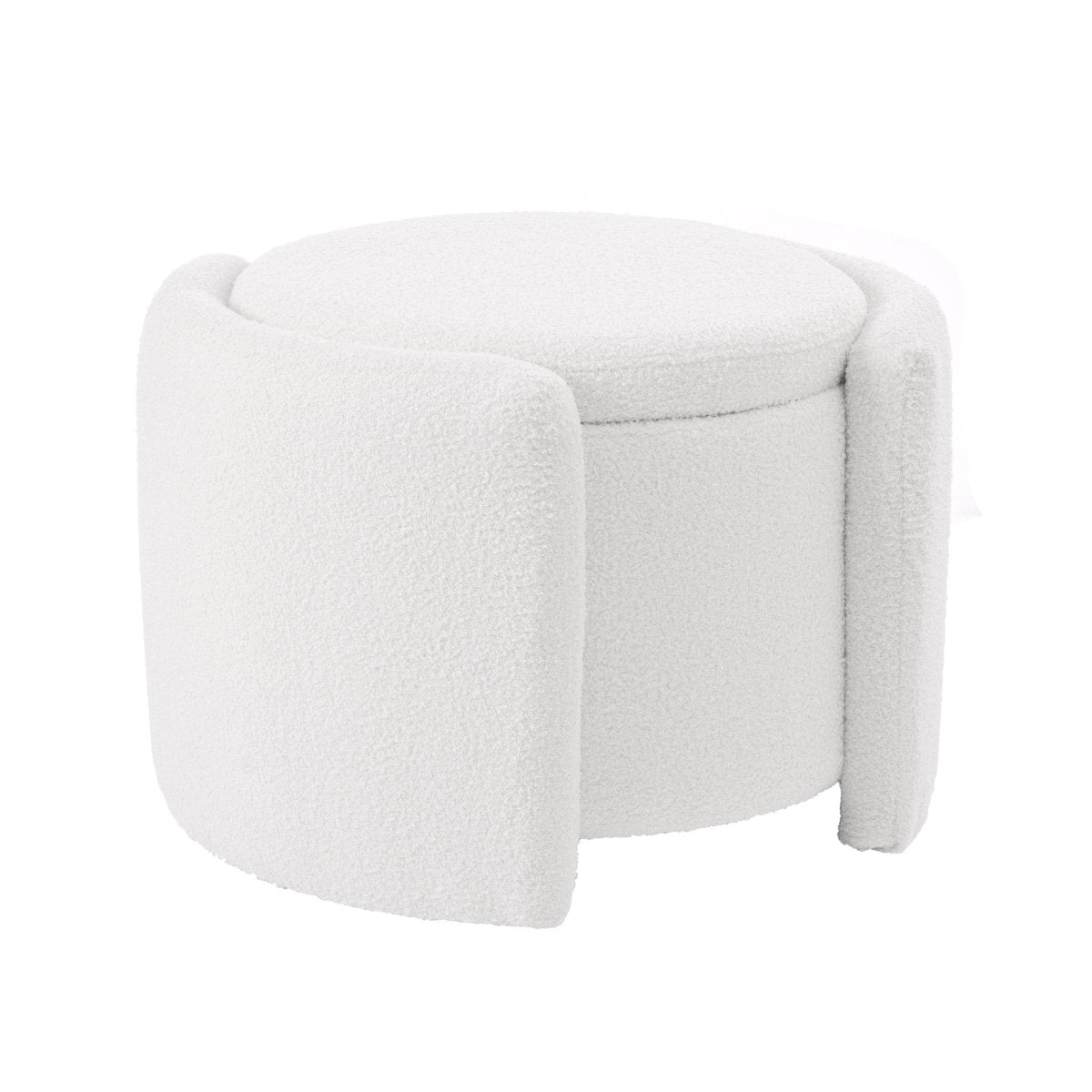 Multi-Functional Teddy Wool Storage Ottoman Stool - Omega Lifestyles