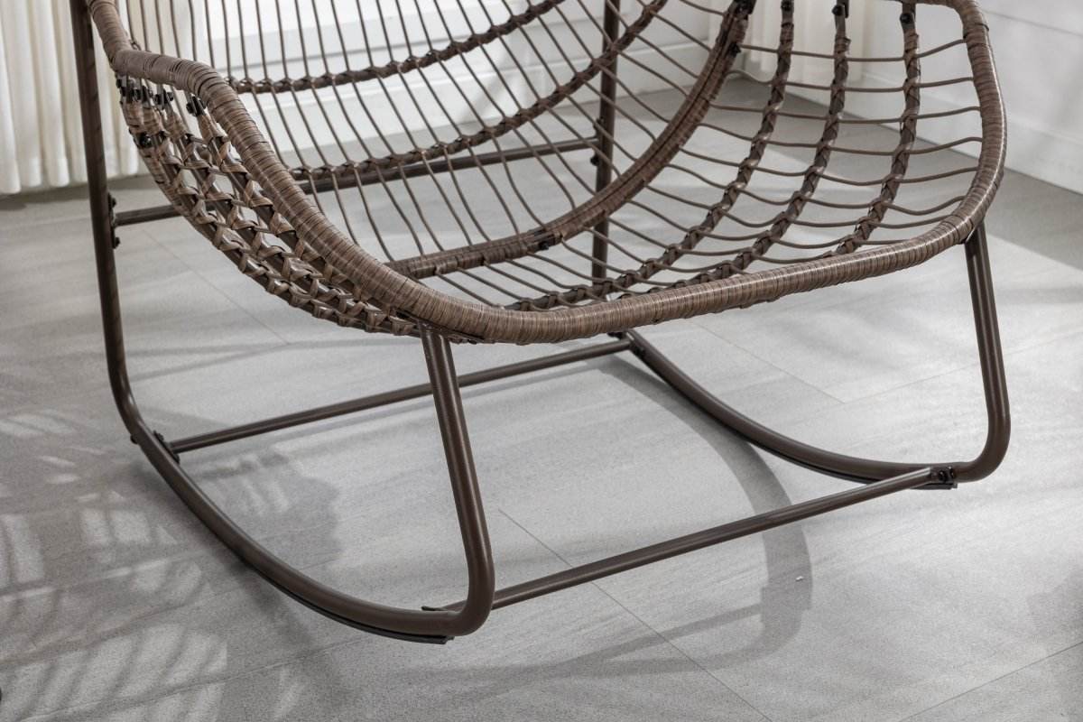 Outdoor Oversized Hand-Woven Rattan Rocking Chair - Omega Lifestyles