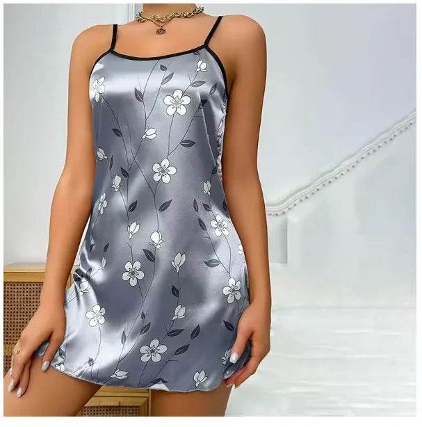 Silk Floral Print Women’s Nightdress Sleepwear - Sleep Galleria