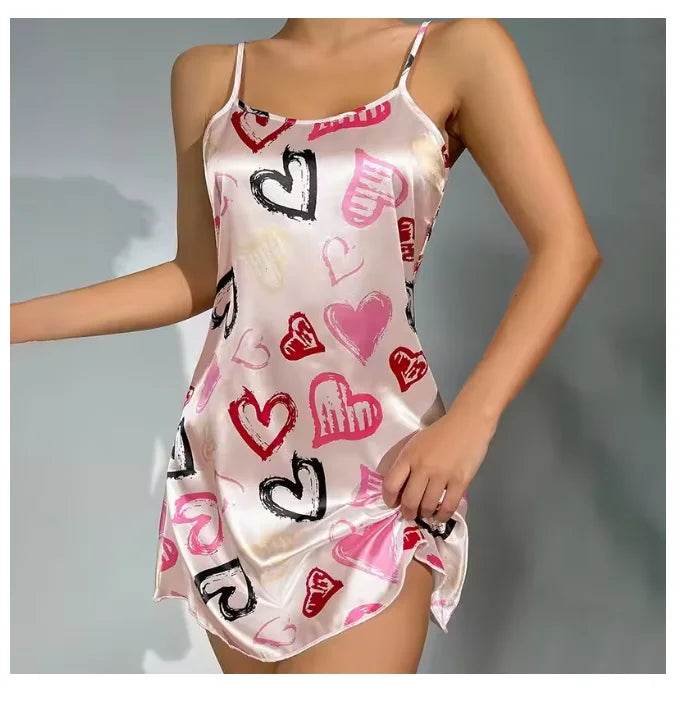 Silk Floral Print Women’s Nightdress Sleepwear - Sleep Galleria