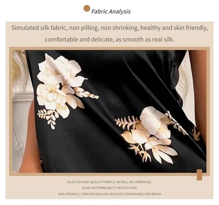 Silk Floral Print Women’s Nightdress Sleepwear - Sleep Galleria