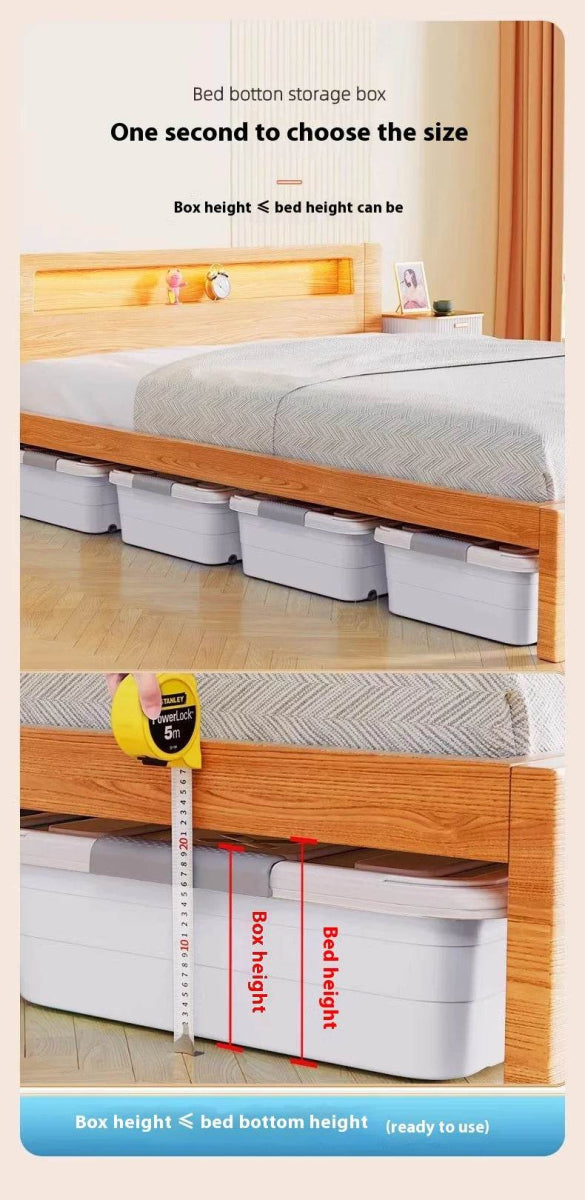 Underbed Organizer Plastic Multi-Layer Bed Under-Storage Box Extra-Large Capacity Bin With Wheels For Clothes, Quilts, Toys - Omega Lifestyles