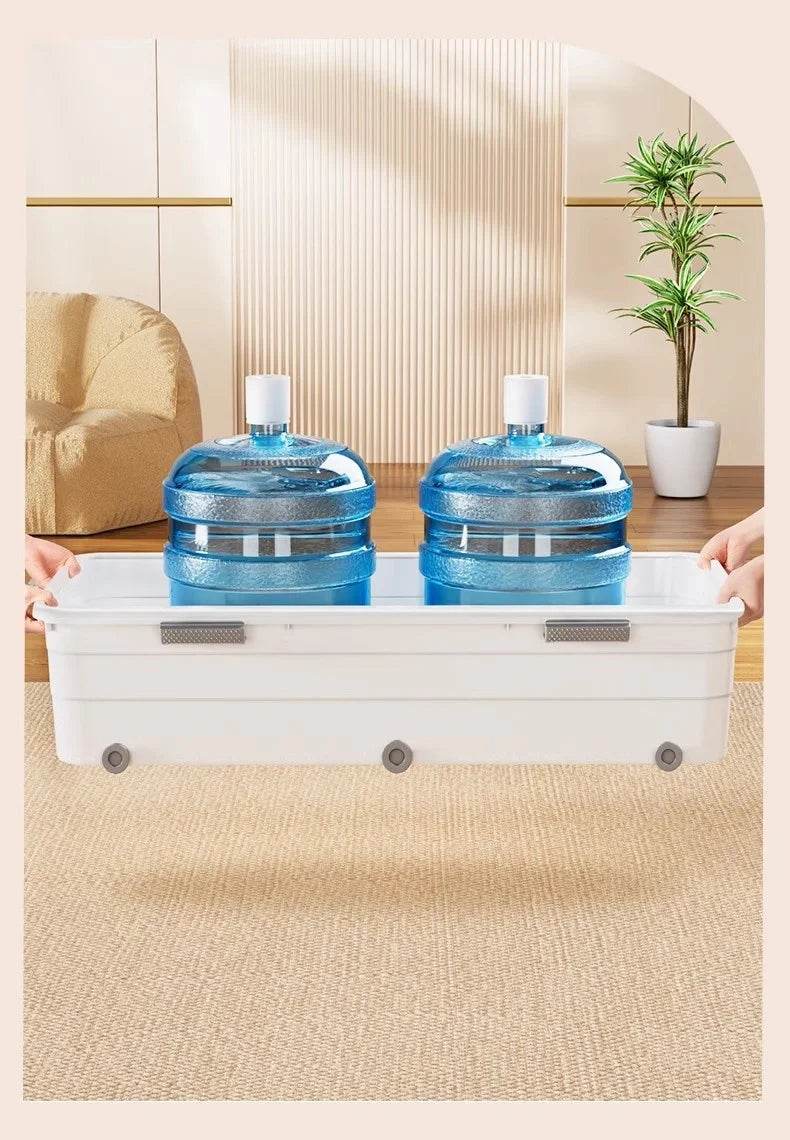 Underbed Organizer Plastic Multi-Layer Bed Under-Storage Box Extra-Large Capacity Bin With Wheels For Clothes, Quilts, Toys - Omega Lifestyles