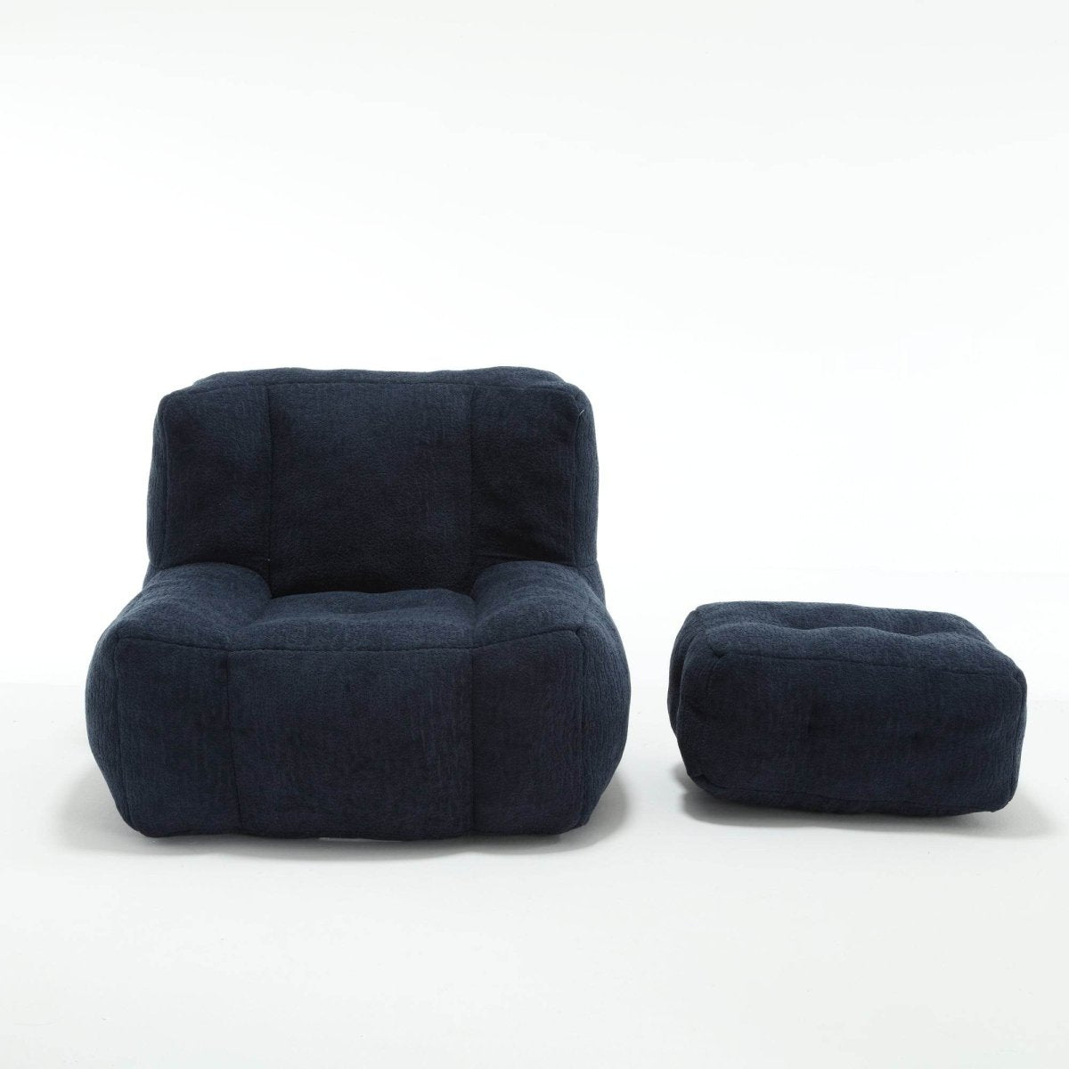 Velvet Memory Foam Indoor Bean Bag Chair With Ottoman - Sleep Galleria