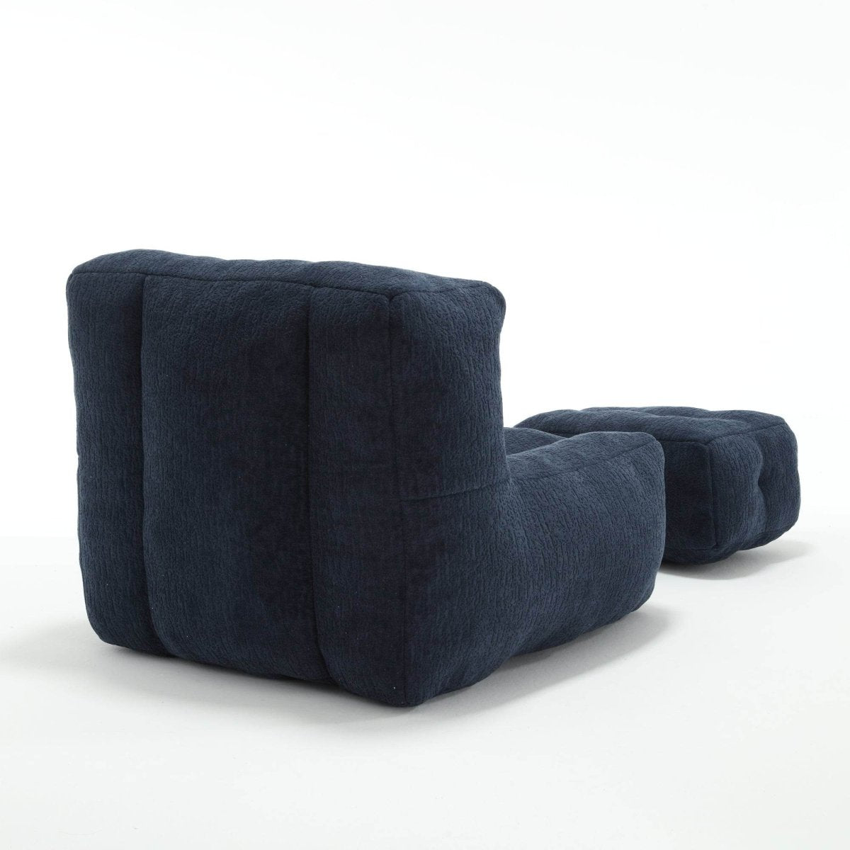 Velvet Memory Foam Indoor Bean Bag Chair With Ottoman - Sleep Galleria