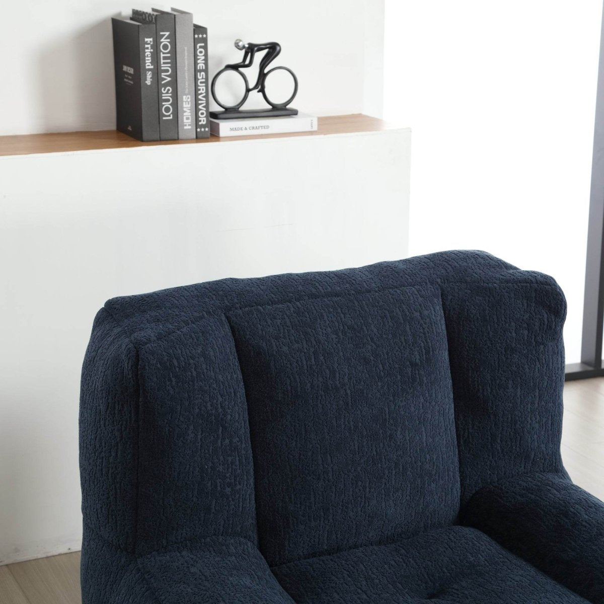 Velvet Memory Foam Indoor Bean Bag Chair With Ottoman - Sleep Galleria