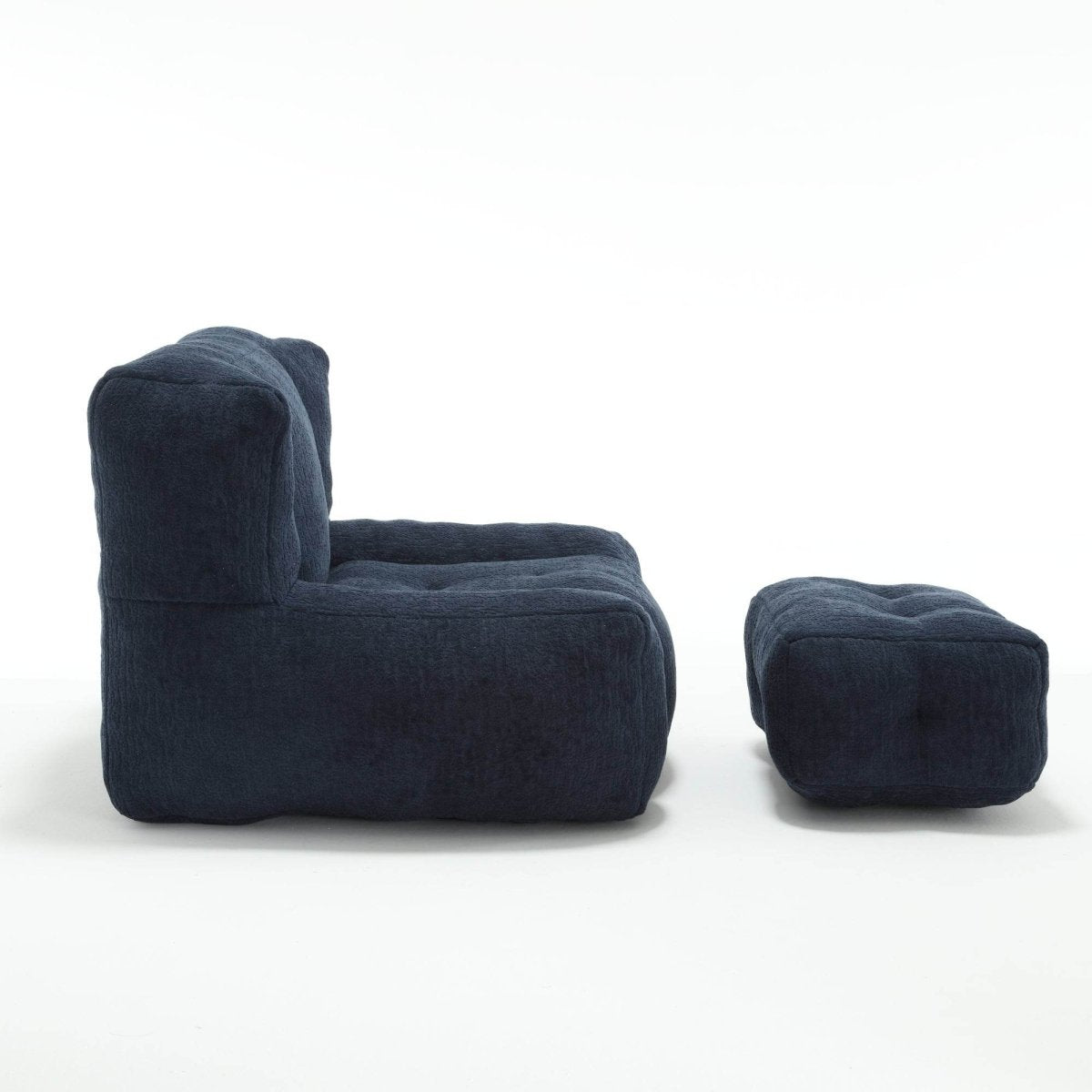 Velvet Memory Foam Indoor Bean Bag Chair With Ottoman - Sleep Galleria
