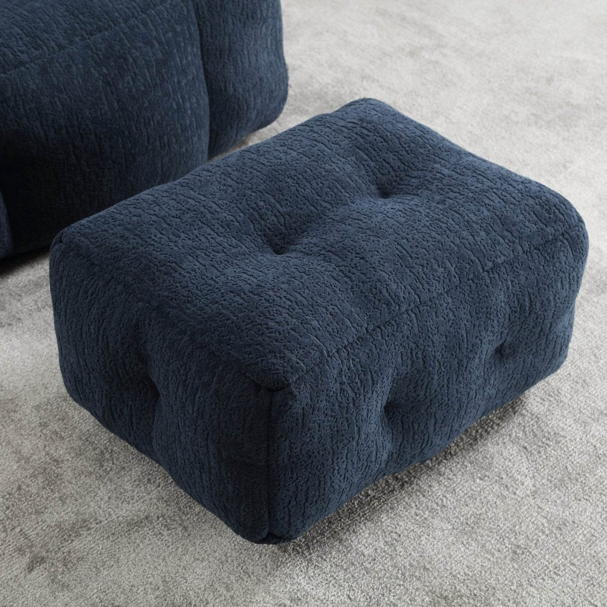 Velvet Memory Foam Indoor Bean Bag Chair With Ottoman - Sleep Galleria