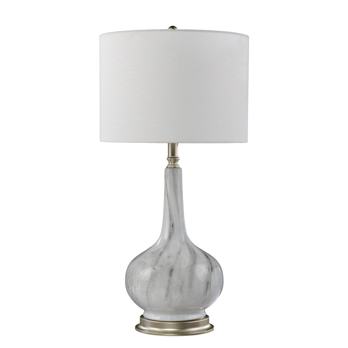 White Faux Marble Iron Table Lamp - Sleep Galleria