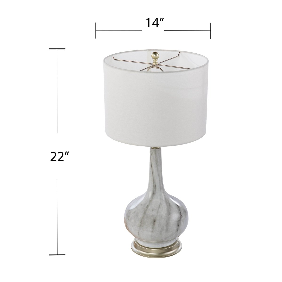 White Faux Marble Iron Table Lamp - Sleep Galleria