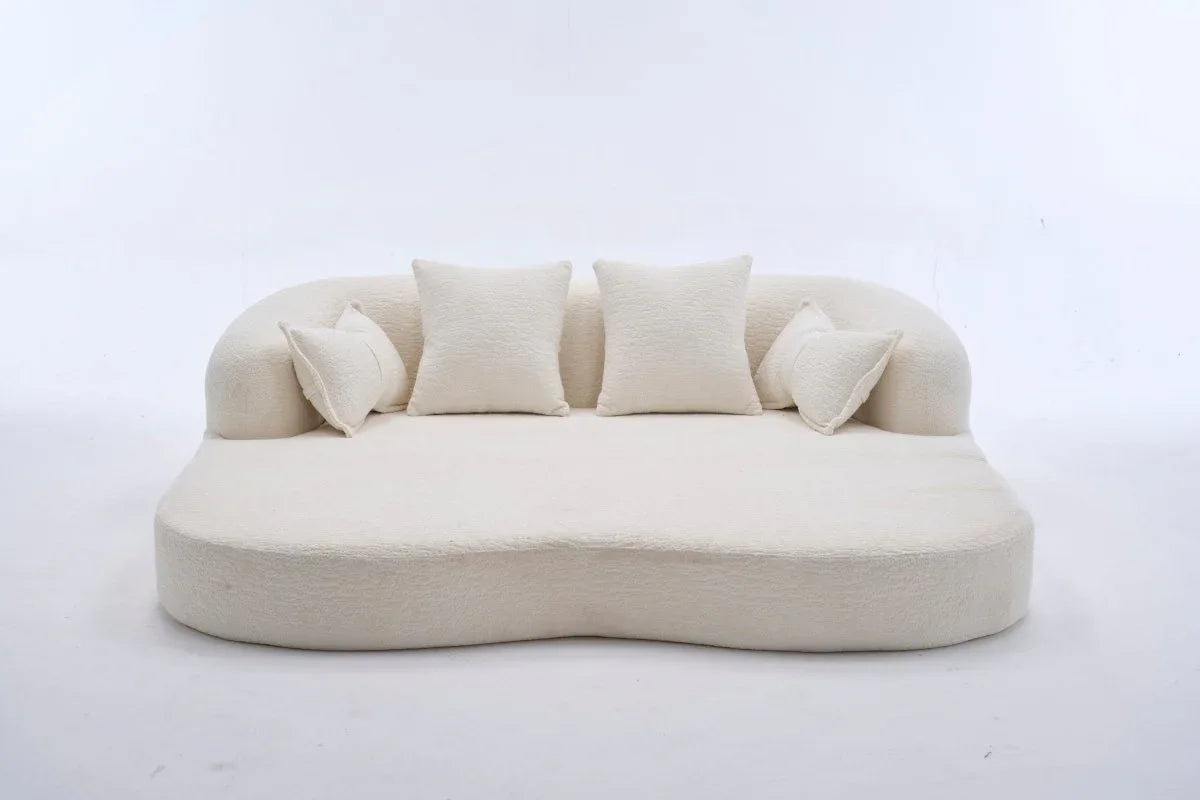 2-in-1 Foldable Chenille Fabric Sofa Bed With Pillows - Omega Lifestyles