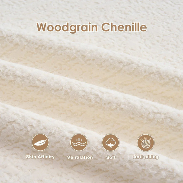 2-in-1 Foldable Chenille Fabric Sofa Bed With Pillows - Omega Lifestyles