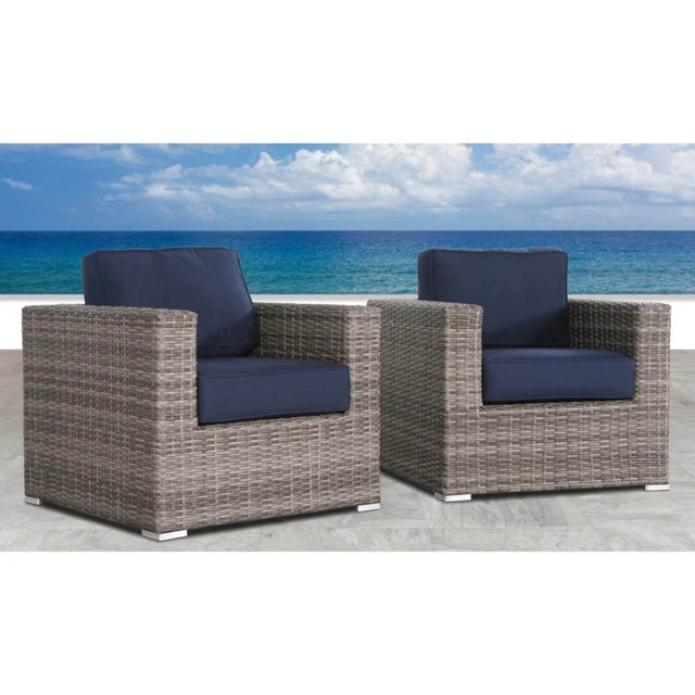 2-Piece Outdoor Wicker Club Chair Set With Sunbrella Cushions - Omega Lifestyles