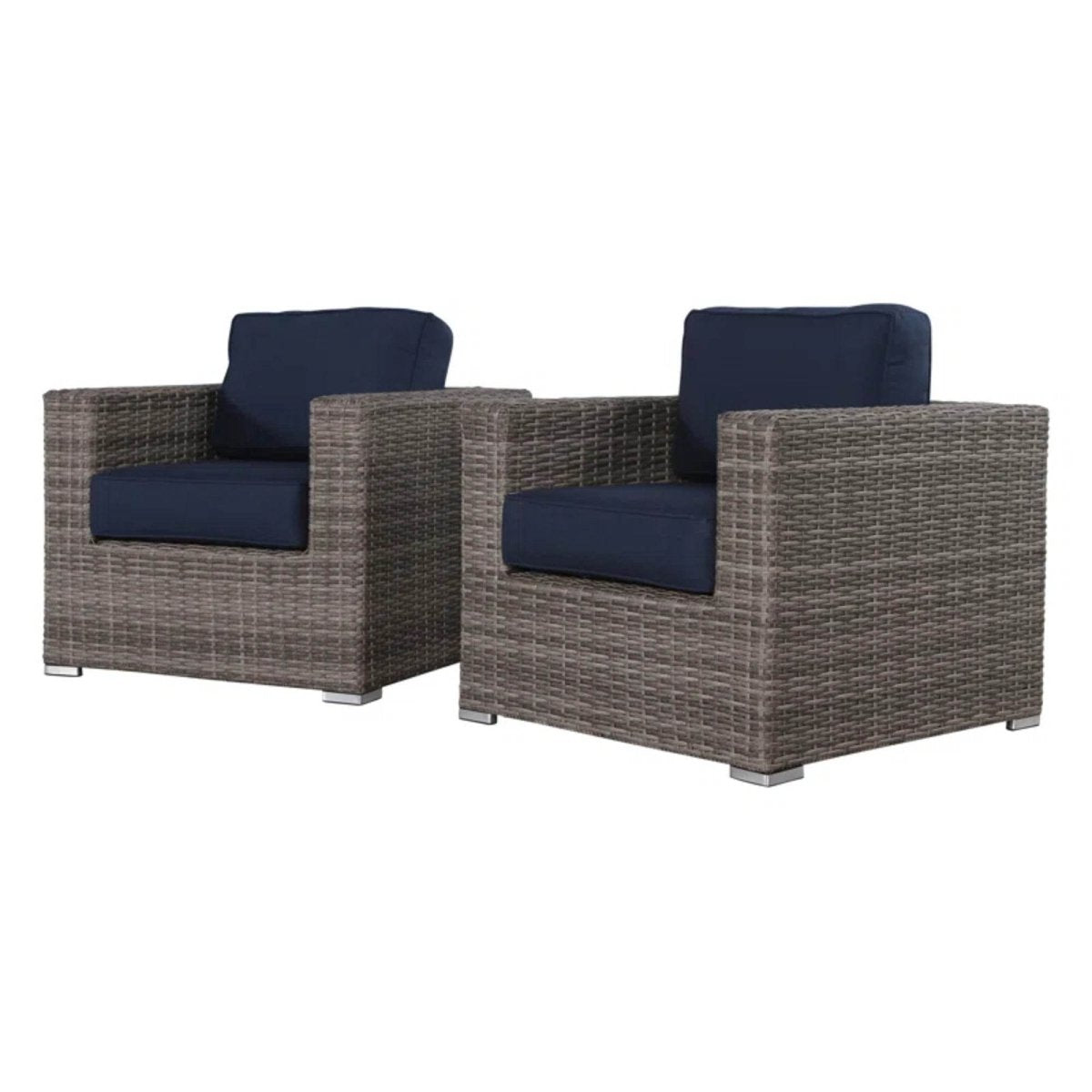 2 - Piece Outdoor Wicker Club Chair Set With Sunbrella Cushions - Restanew - Omega Lifestyles