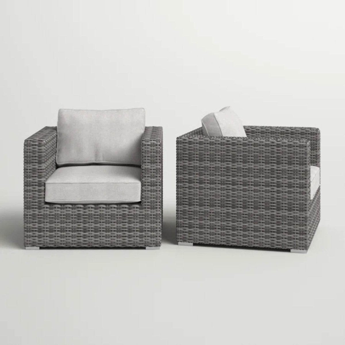 2 - Piece Outdoor Wicker Patio Club Chair Set With Cushions - Restanew - Omega Lifestyles