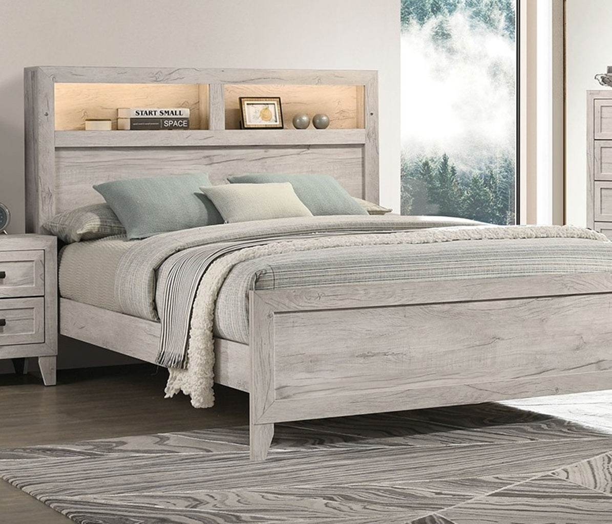 3-Piece Contemporary White Wash Bedroom Furniture Set - Sleep Galleria