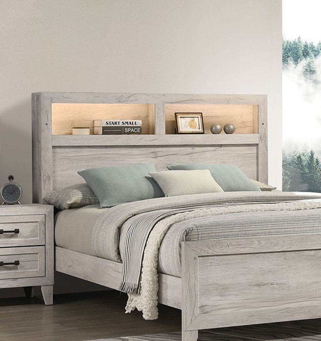 3-Piece Contemporary White Wash Bedroom Furniture Set - Sleep Galleria