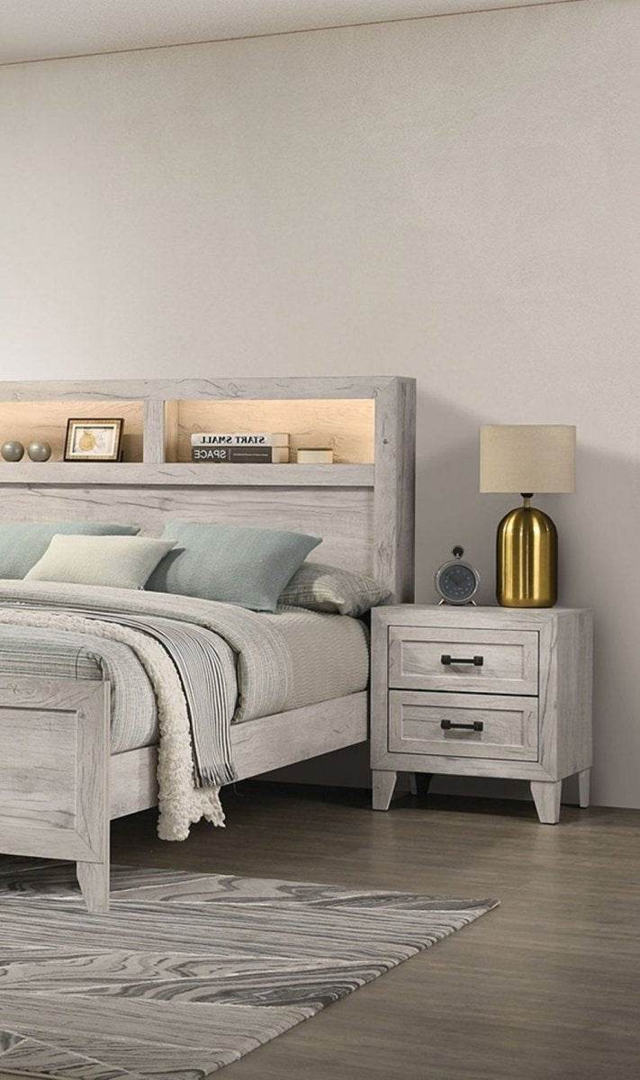 3-Piece Contemporary White Wash Bedroom Furniture Set - Sleep Galleria