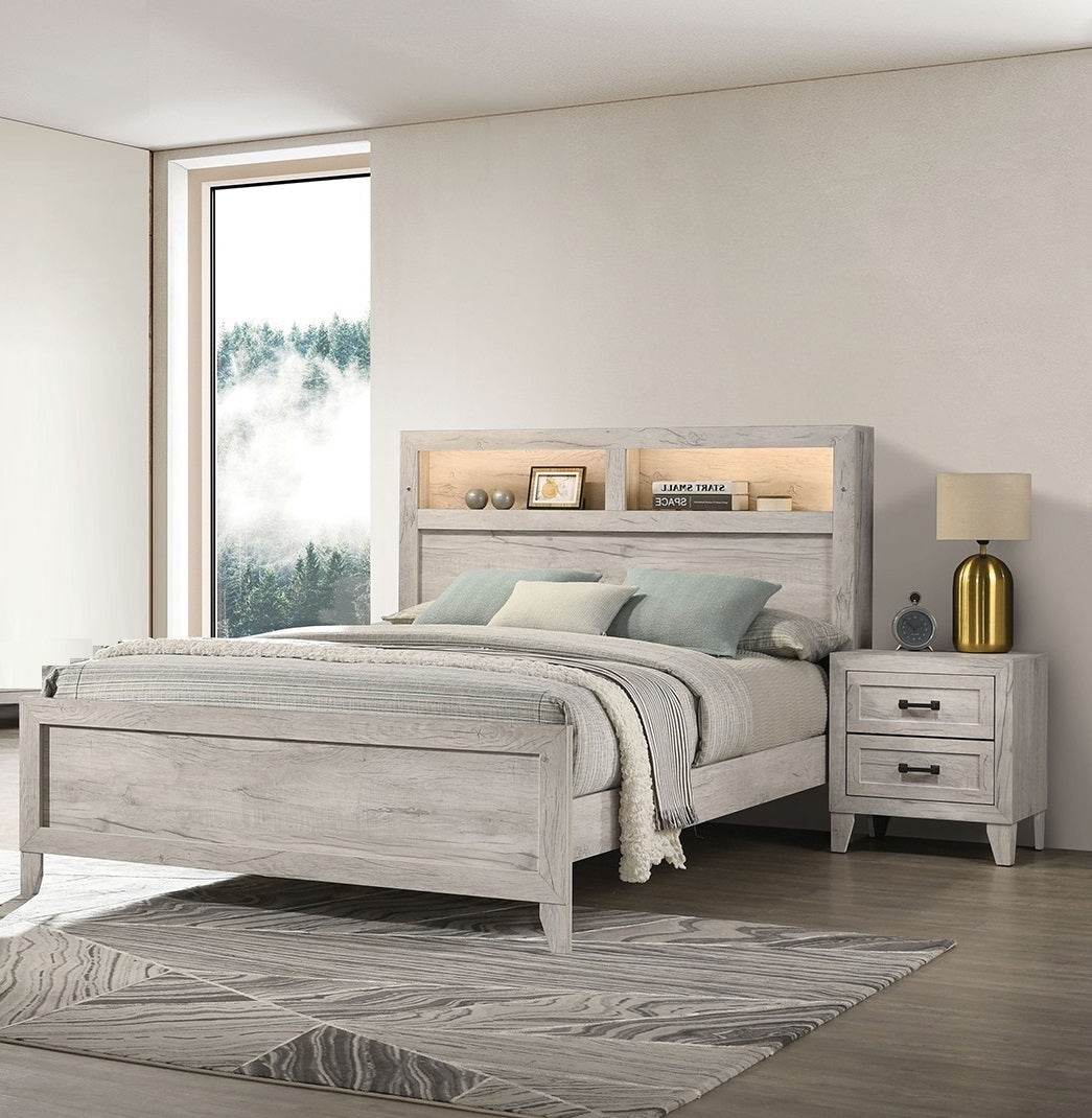 3-Piece Contemporary White Wash Bedroom Furniture Set - Sleep Galleria